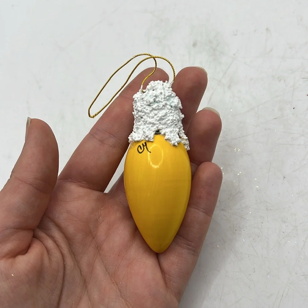 Vintage Handpainted Light Bulb Christmas Ornaments Santa Reindeer Collectible
